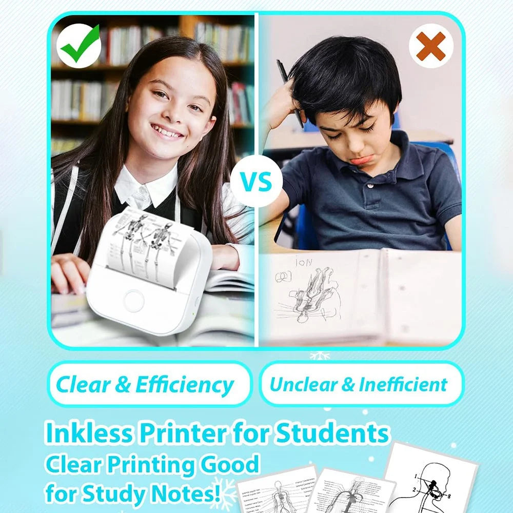 PHOMEMO T02 Mini Thermal Printer Bluetooth-compatible Home Label Printing Device - White - 4