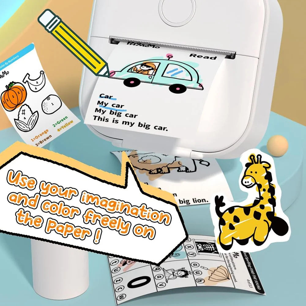 PHOMEMO T02 Mini Thermal Printer Bluetooth-compatible Home Label Printing Device - White - 5