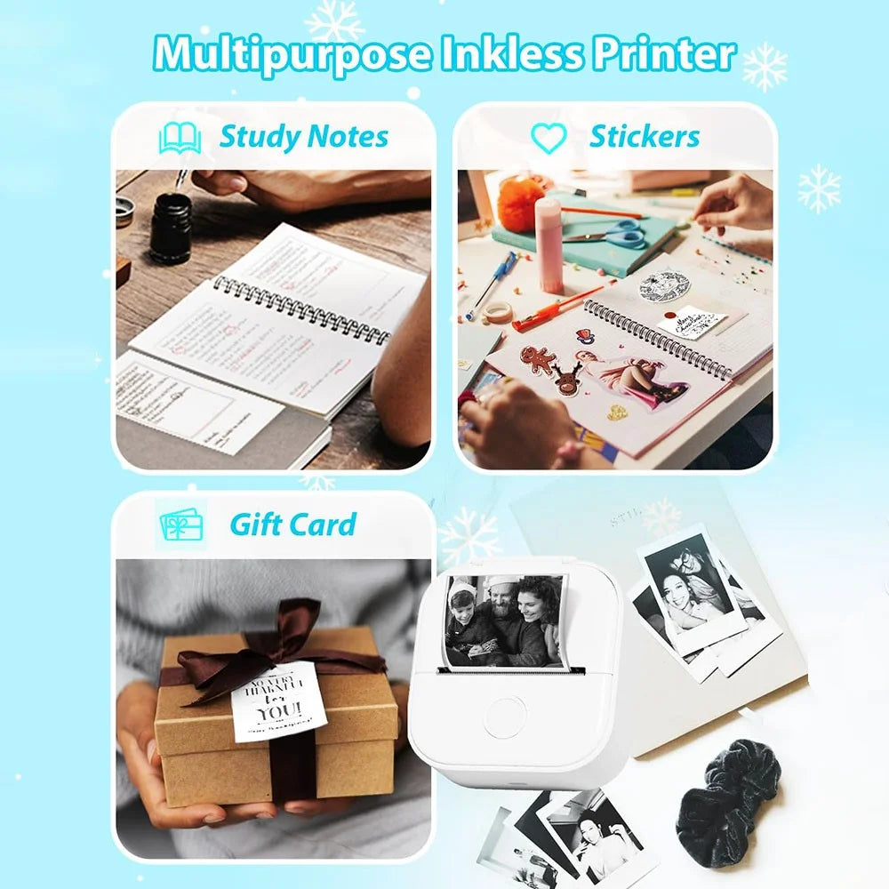 PHOMEMO T02 Mini Thermal Printer Bluetooth-compatible Home Label Printing Device - White - 6