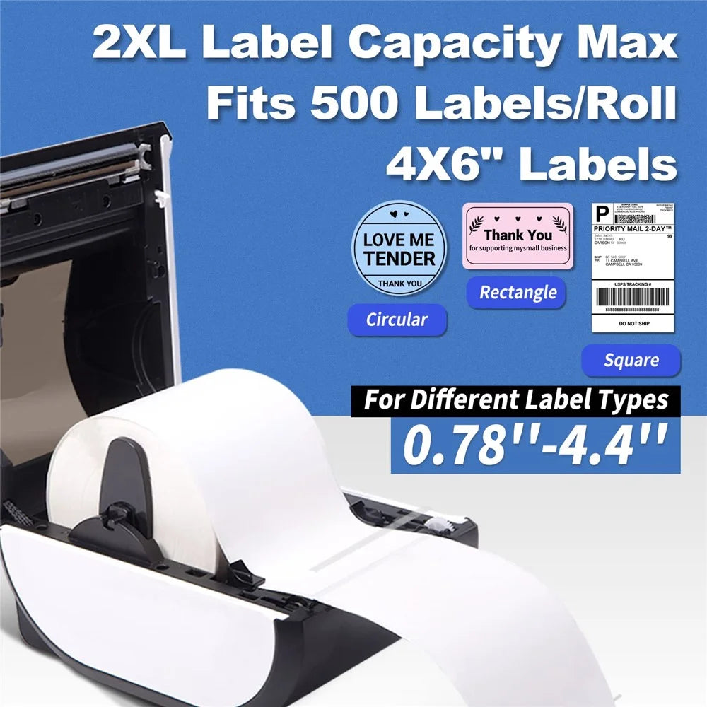 PHOMEMO D520-BT Inkless Thermal Printer Mailing Label Bluetooth-compatible Printer, US Plug - Black+White - 2