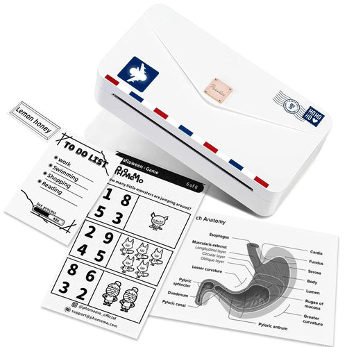 PHOMEMO M04AS Mini Bluetooth-compatible Thermal Printer Wireless Inkless Photo Label Notes Printer - White - 1