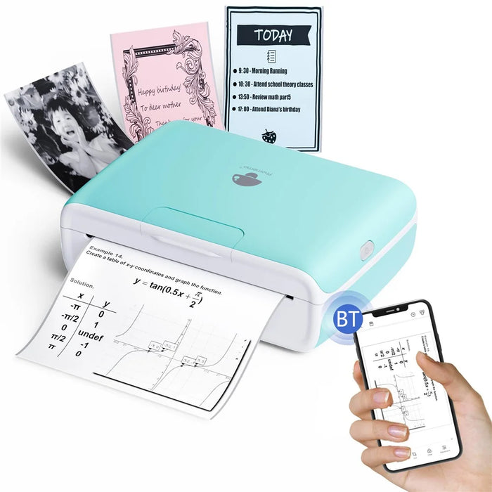 PHOMEMO M04S Mini Bluetooth-compatible Inkless Thermal Printer Wireless Photos Labels Notes Printer - Green - 1
