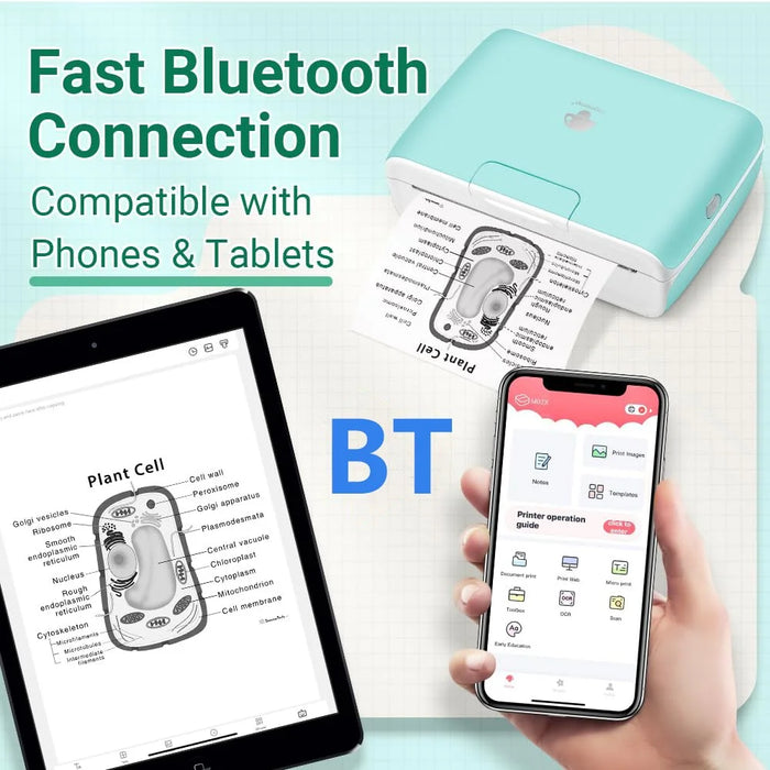 PHOMEMO M04S Mini Bluetooth-compatible Inkless Thermal Printer Wireless Photos Labels Notes Printer - Green - 5