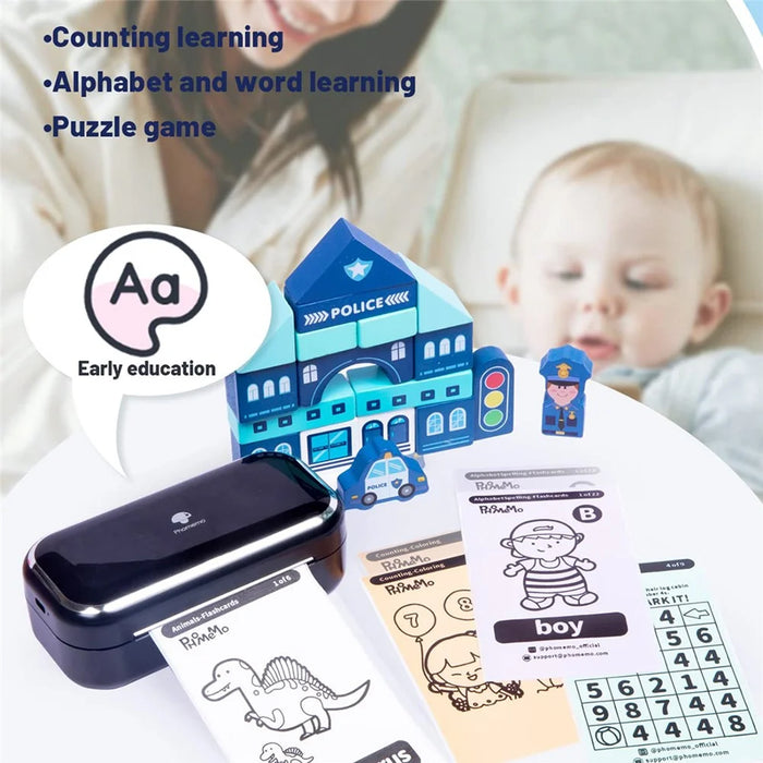 PHOMEMO M03 Portable Thermal Printer 203DPI Wireless Label Photo Printer - Black - 6