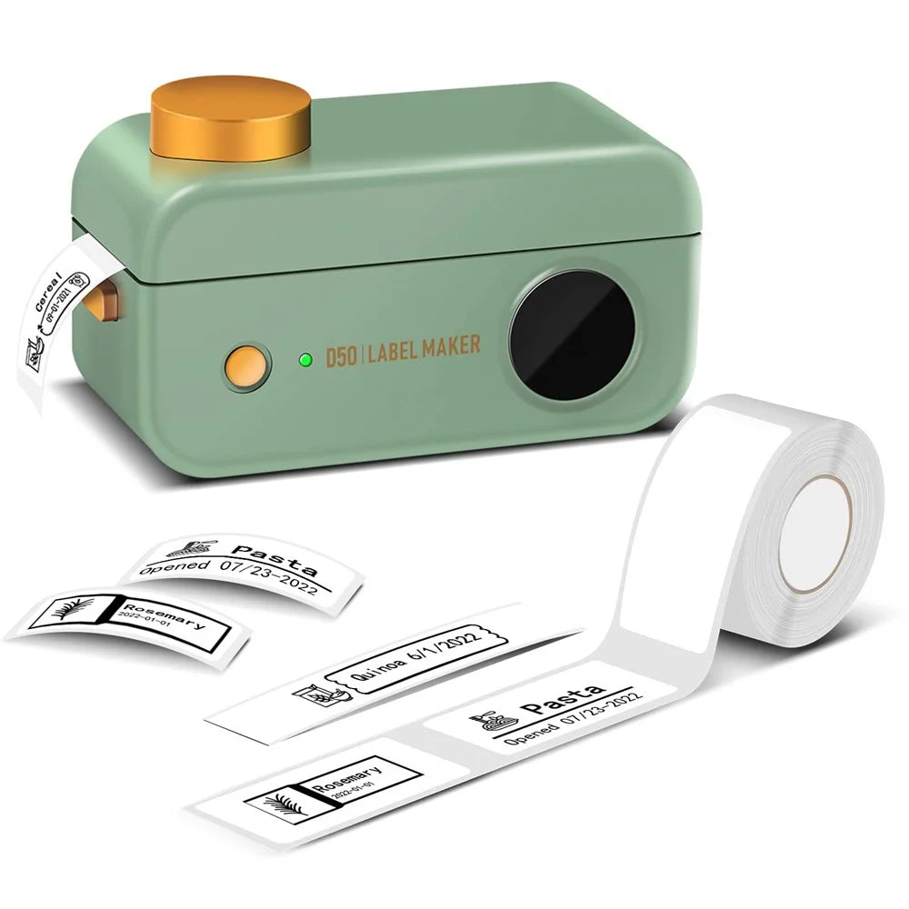 PHOMEMO D50 Wireless Label Maker Machine 180DPI Mini Pocket Thermal Label Printer - Green - 1