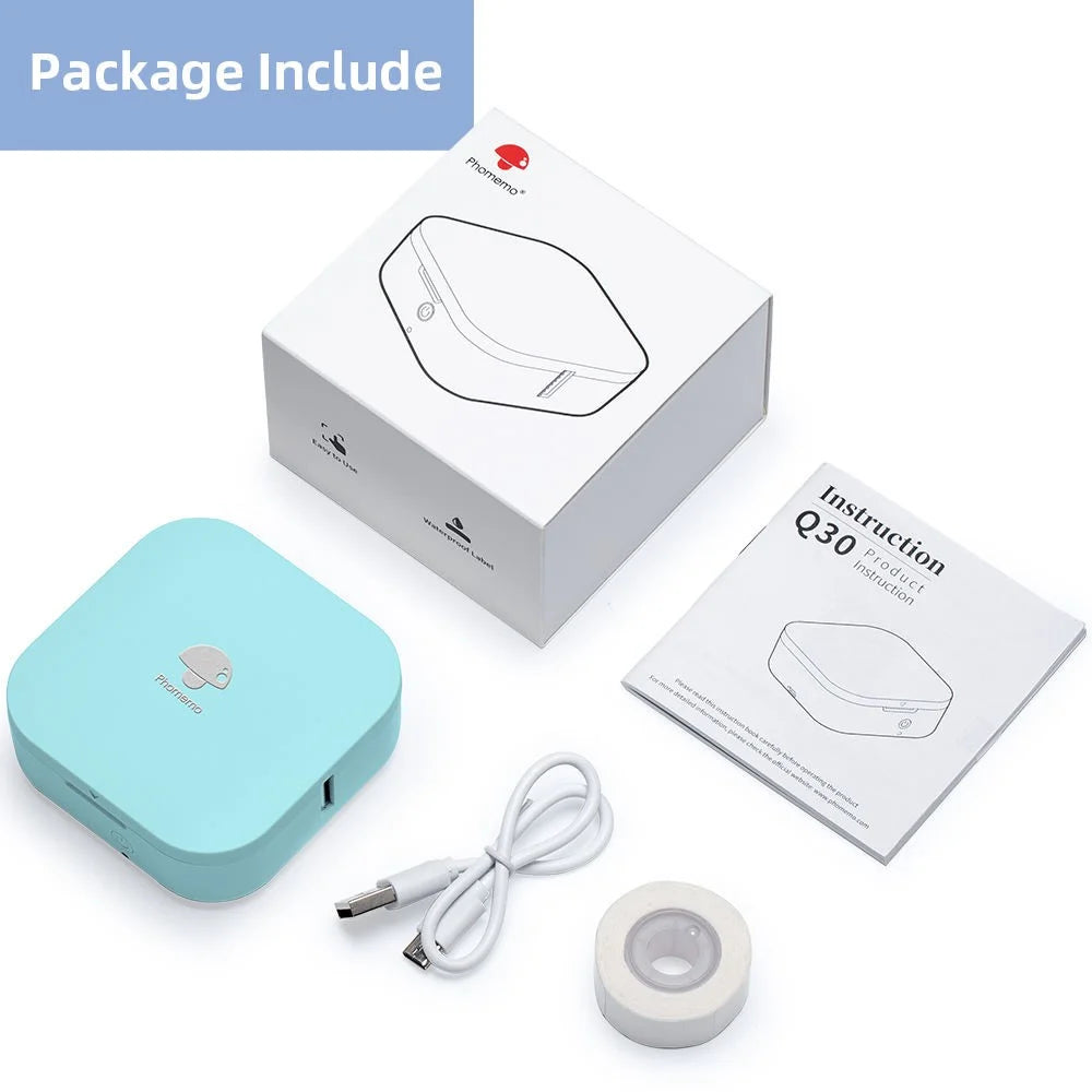 PHOMEMO Q30 Wireless Label Printer Mini Printer Pocket Thermal Label Maker - Green - 6