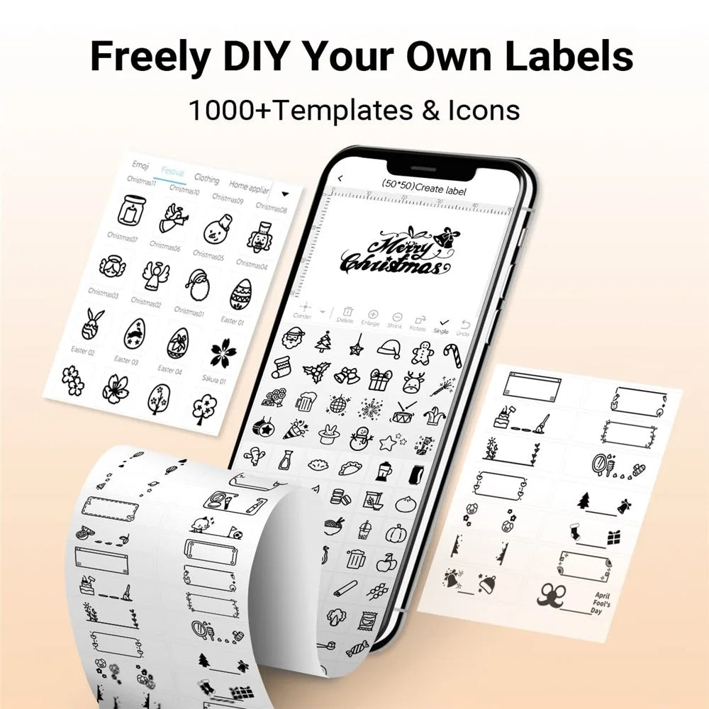 PHOMEMO M221 Thermal Wireless Label Printer Mini Barcode Printer Bluetooth-compatible Label Maker - White - 6