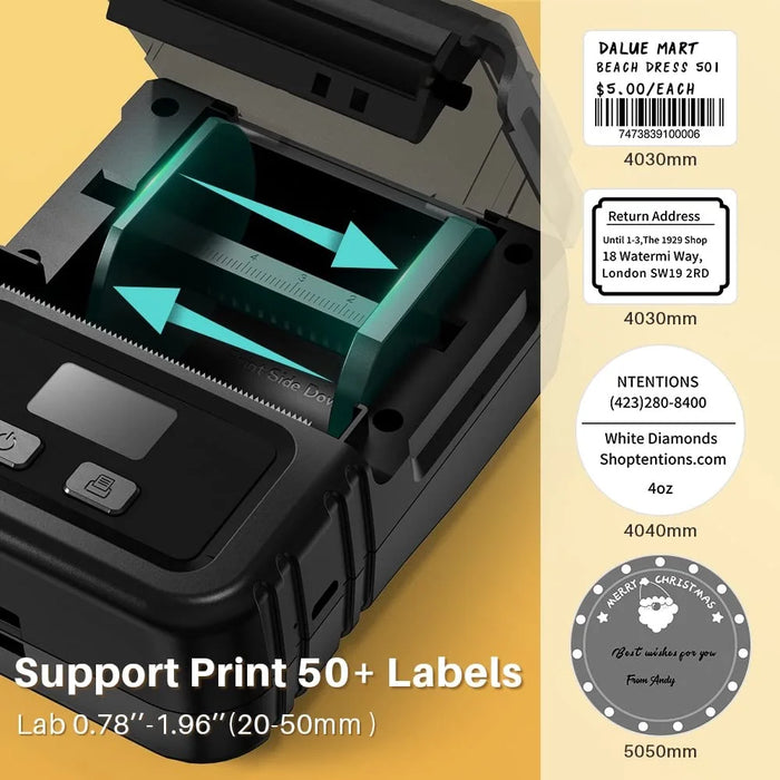 PHOMEMO M120 Bluetooth-compatible Inkless Thermal Printer Wireless Barcode Label Price Tag Printer - Black - 4