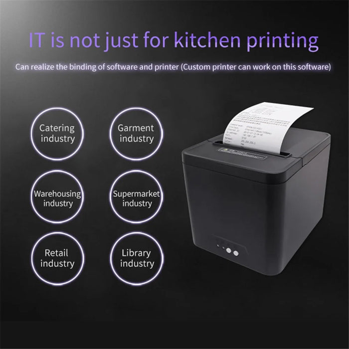 80A Thermal Receipt Printer POS Printing Tool with 80mm Printing Width - US Plug - 4