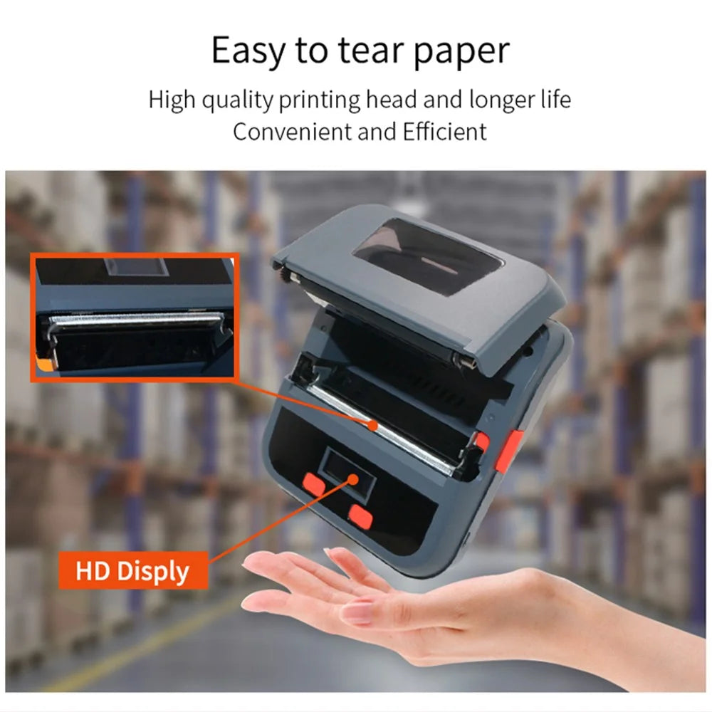 TPL80H Portable Thermal Label Printer Wireless Mobile Receipt Printer, USB+Bluetooth-compatible Version - US Plug - 6