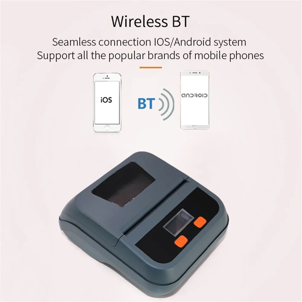 TPL80H Portable Thermal Label Printer Wireless Mobile Receipt Printer, USB+Bluetooth-compatible Version - US Plug - 7