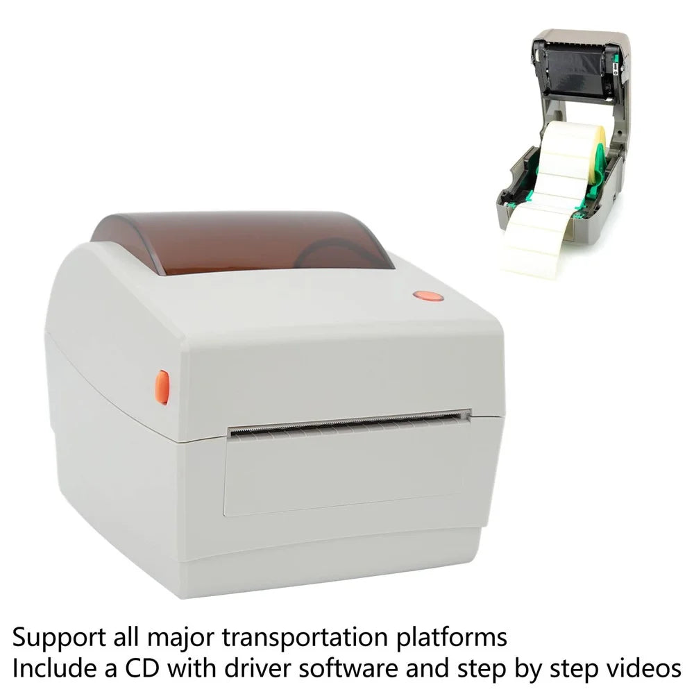 TP403 180mm / s Fast Printing Desktop Thermal Printer Barcode Label Printer, USB Version - US Plug - 5