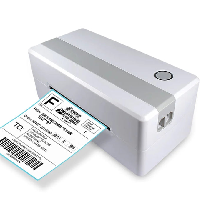 TDL406 203DPI Desktop Thermal Label Printer High Speed Printing Barcode Sticker Maker Machine, USB Version - US Plug - 1
