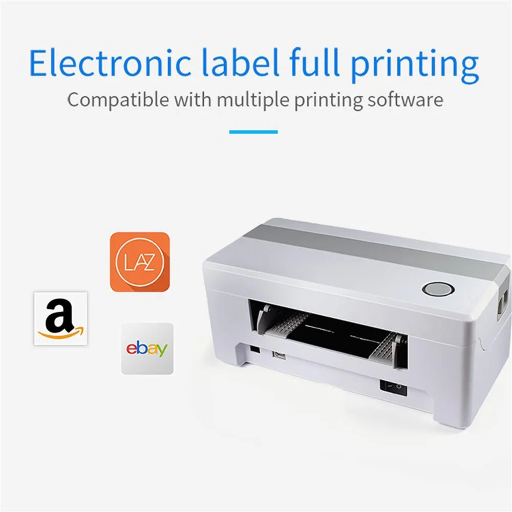 TDL406 Desktop Thermal Label Printer Barcode Sticker Maker Machine, USB + Bluetooth-compatible Version - US Plug - 3