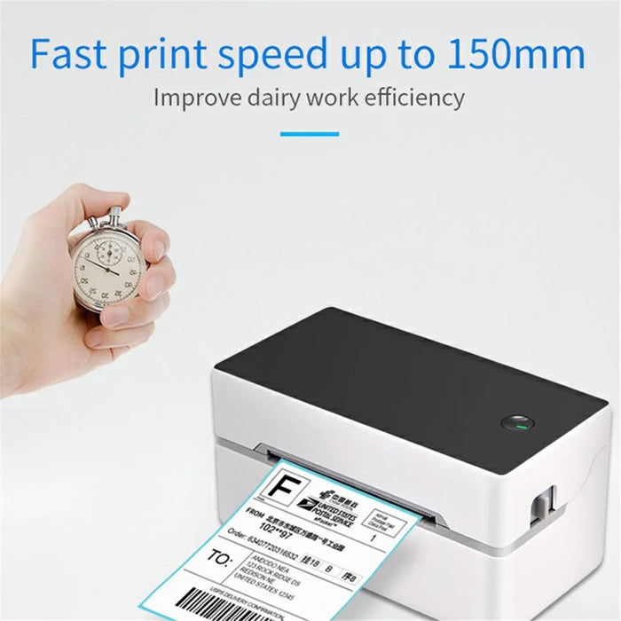 TDL402 Fast Printing 203DPI Thermal Printer Inkless Barcode Label Printer, USB + Bluetooth-compatible Version - US Plug - 3