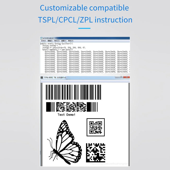TDL402 Fast Printing 203DPI USB Thermal Printer Inkless Barcode Label Printer - US Plug - 5