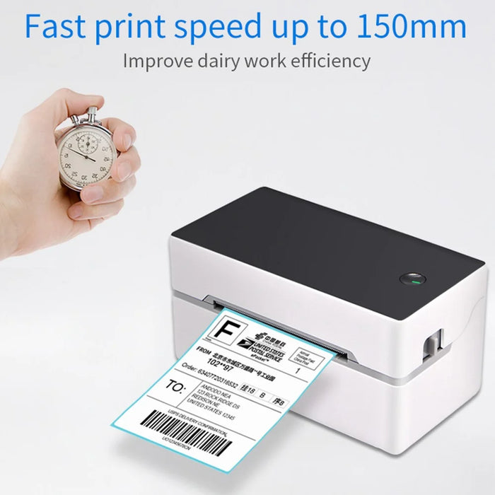 TDL402 Fast Printing 203DPI USB Thermal Printer Inkless Barcode Label Printer - US Plug - 6