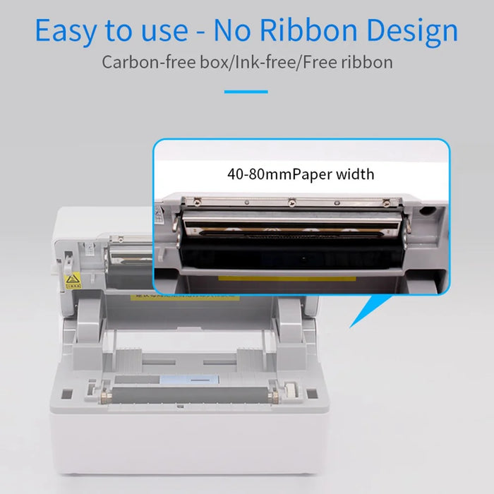 TDL402 Fast Printing 203DPI USB Thermal Printer Inkless Barcode Label Printer - US Plug - 7
