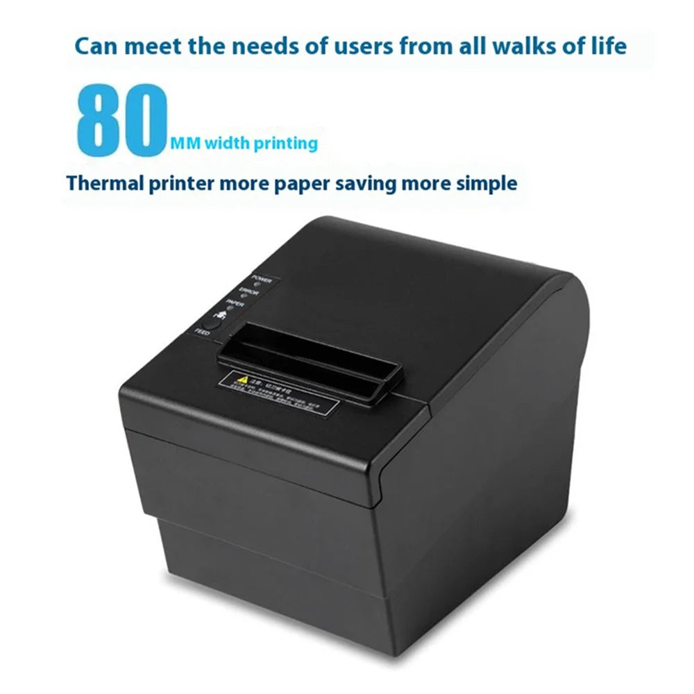 80370 USB+Bluetooth-compatible Thermal Label Printer  80mm Printing Width Receipt Printing Tool - US Plug - 2