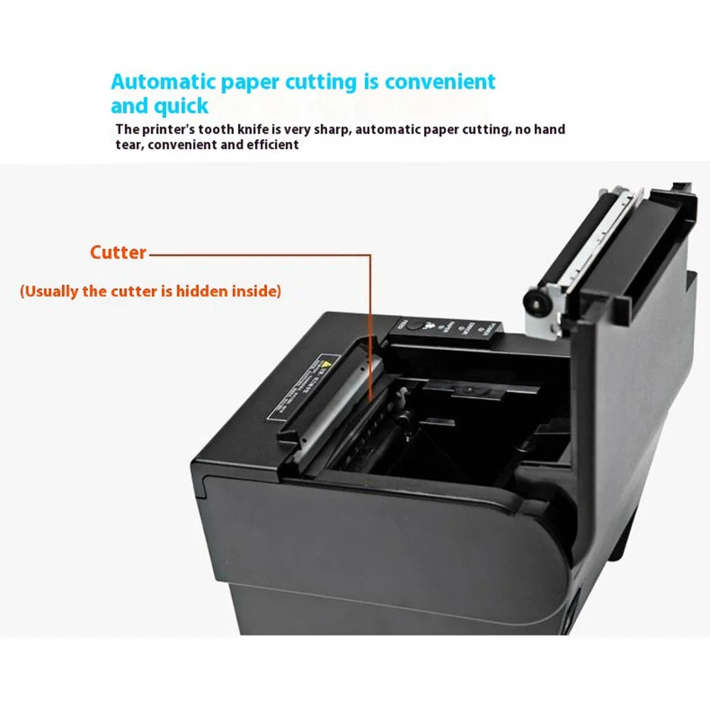 80370 USB+Bluetooth-compatible Thermal Label Printer  80mm Printing Width Receipt Printing Tool - US Plug - 6