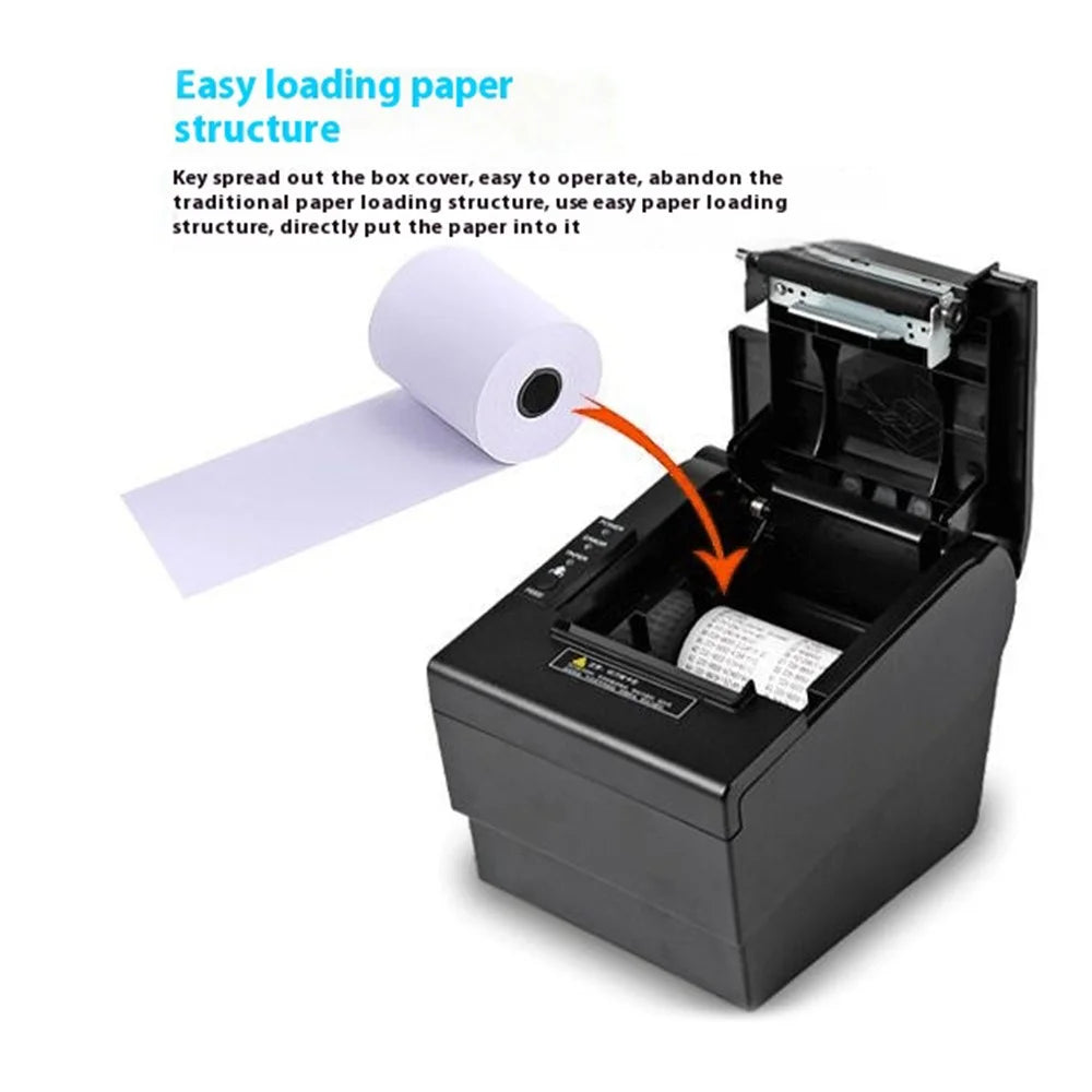 80370 USB+Bluetooth-compatible Thermal Label Printer  80mm Printing Width Receipt Printing Tool - US Plug - 7