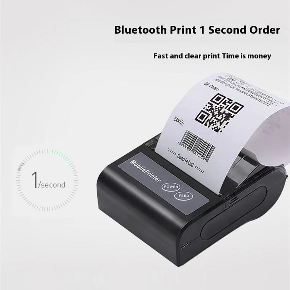 80HB5 USB+Bluetooth-compatible 80mm Thermal Label Printer Receipt Printing Tool for Apple / Android- US Plug - 5