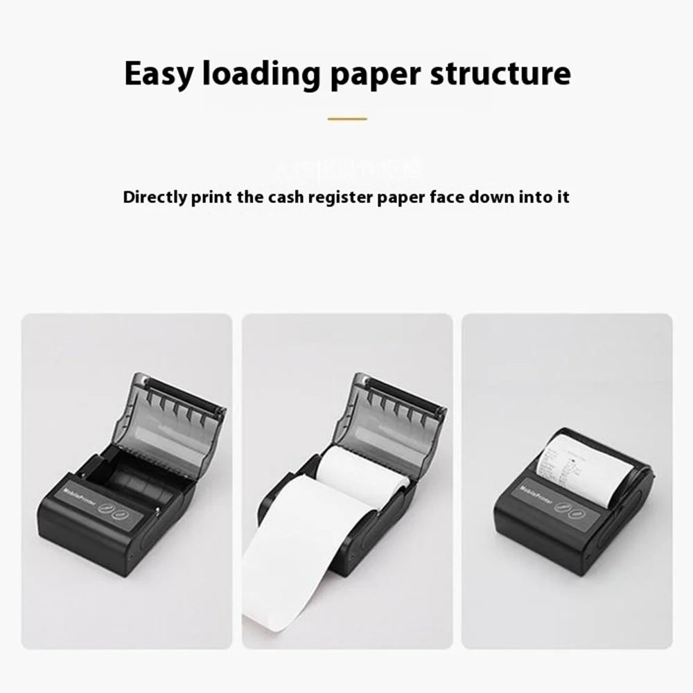 80HB5 USB+Bluetooth-compatible 80mm Thermal Label Printer Receipt Printing Tool for Apple / Android- US Plug - 6