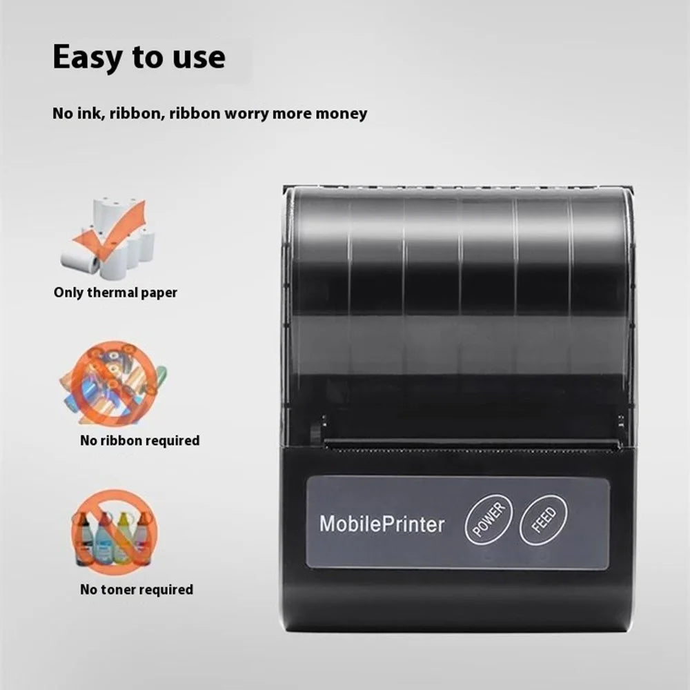 80HB5 USB+Bluetooth-compatible 80mm Thermal Label Printer Receipt Printing Tool for Apple / Android- US Plug - 7