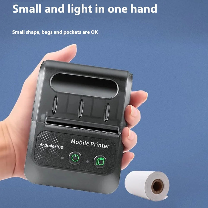 58BH2 USB+Bluetooth-compatible Thermal Label Printer Receipt Printing Tool with 58mm Width Printing Paper Roll - US Plug - 5