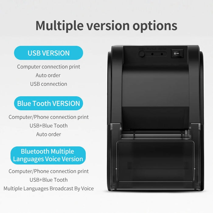 58A Bluetooth-compatible Thermal Receipt Label Printer Restaurant Kitchen Printing Tool - AU Plug - 2