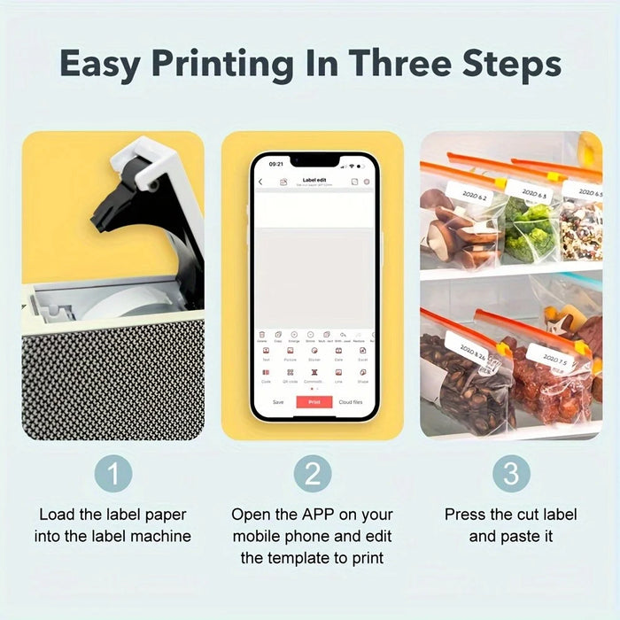 MARKLIFE P15 PLUS Mini Wireless Thermal Printer Bluetooth-compatible Inkless Label Machine - Grey - 3