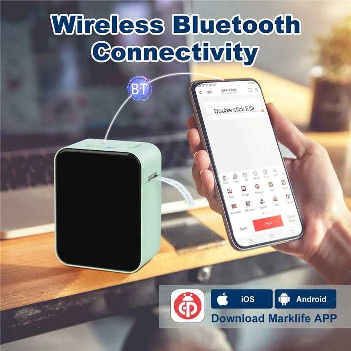 MARKLIFE P15 Inkless Label Maker Machine Mini Wireless Bluetooth-compatible Thermal Printer - Green - 4