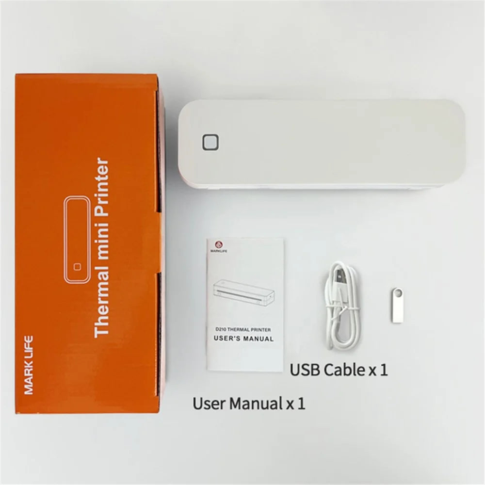 MARKLIFE D210 Mini Home Office Bluetooth-compatible Thermal Printer A4 Letter Paper Wireless Inkless Printer - White - 7