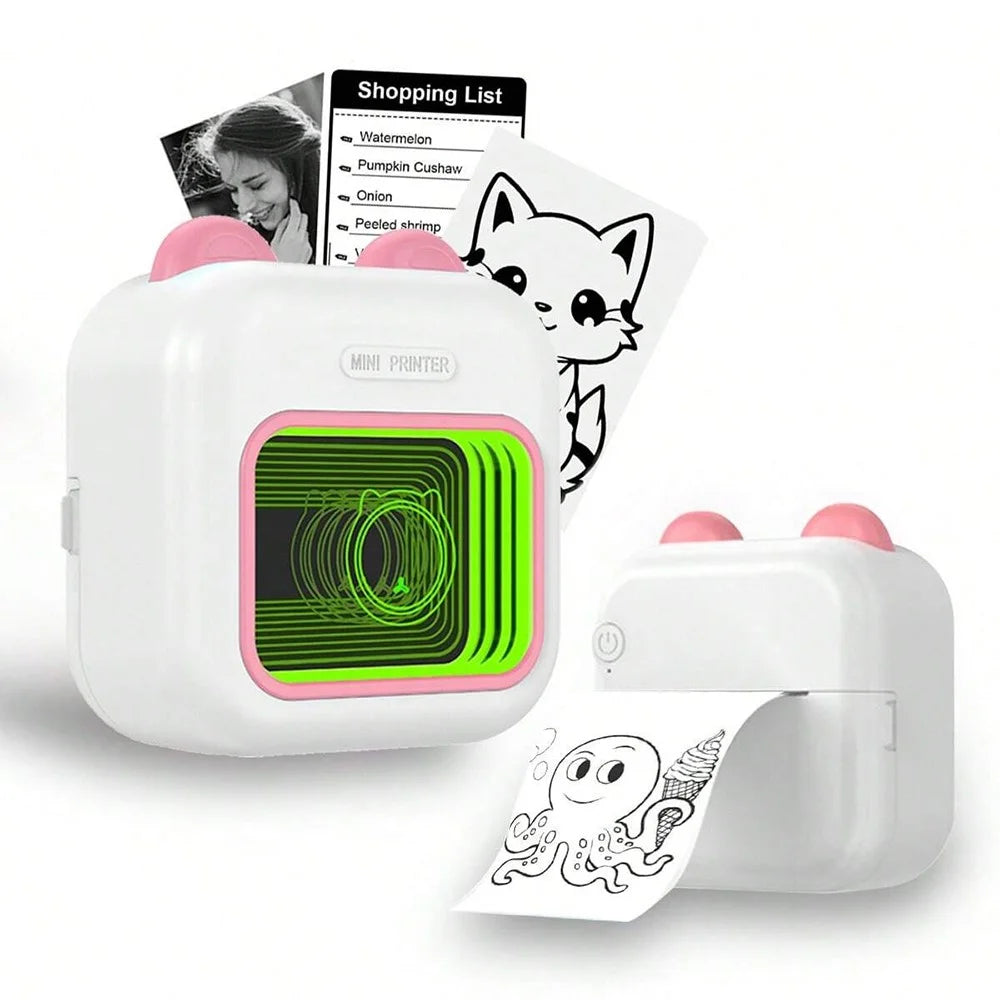 M10 Mini Home Bluetooth-compatible Thermal Printer Wireless Inkless Photo Label Notes Printer - Pink - 2