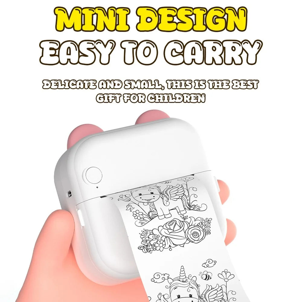 M10 Mini Home Bluetooth-compatible Thermal Printer Wireless Inkless Photo Label Notes Printer - Pink - 6