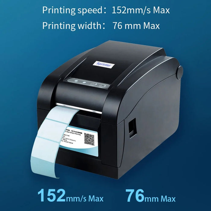XPRINTER XP-350B Thermal Barcode Printer High Speed USB Label Printing Machine, EU Plug - 4