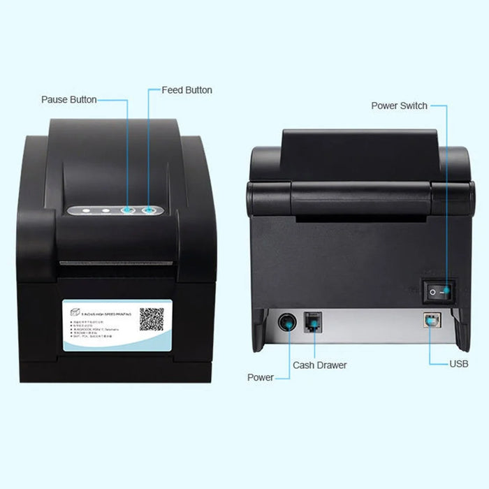 XPRINTER XP-350B Thermal Barcode Printer High Speed USB Label Printing Machine, EU Plug - 7