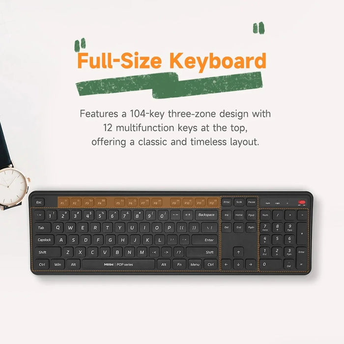 XIAOMI YOUPIN MIIIW MW24PB03 2.4G Wireless Keyboard Mouse Set Computer Mute Keyboard + Mouse, 3rd gen - White - 3