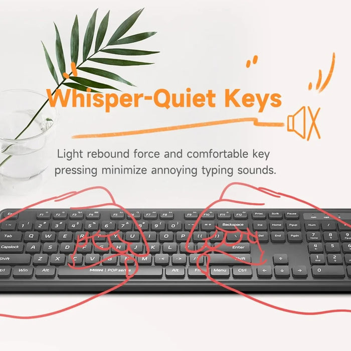 XIAOMI YOUPIN MIIIW MW24PB03 2.4G Wireless Keyboard Mouse Set Computer Mute Keyboard + Mouse, 3rd gen - White - 5