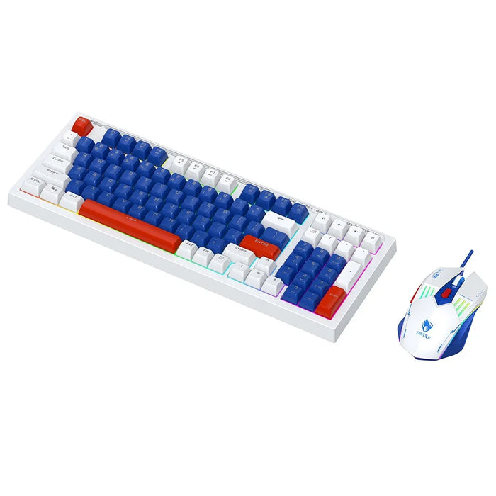 T-WOLF TF610 Backlight USB Wired Gaming Keyboard Mouse Set for Computer Laptop - 1
