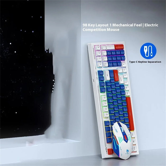 T-WOLF TF610 Backlight USB Wired Gaming Keyboard Mouse Set for Computer Laptop - 6
