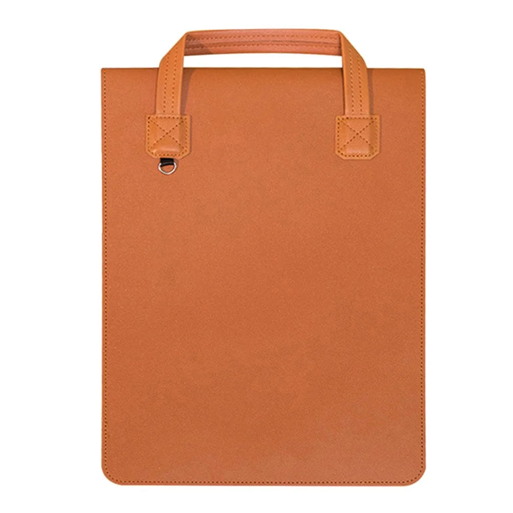 Business Style Waterproof PU Leather Protective Sleeve for 15 / 16-inch Laptop Carrying Case - Brown - 1