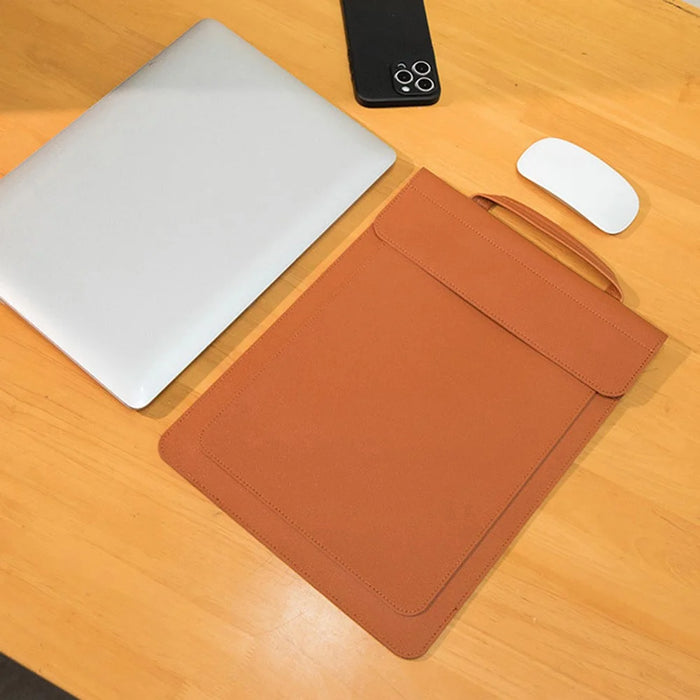 Business Style Waterproof PU Leather Carrying Case for 15 / 16-inch Laptop Sleeve with Mini Bag - Brown - 4