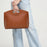 Business Style Waterproof Portable PU Leather Handbag with Carrying Case for 13.3 / 14-inch Laptop - Brown - 3