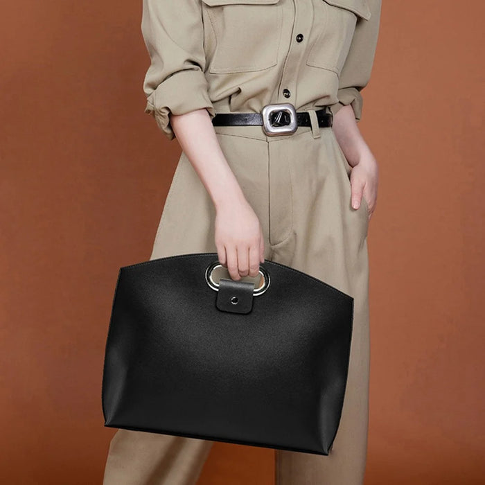 Business Style Waterproof Portable PU Leather Handbag with Carrying Case for 13.3 / 14-inch Laptop - Brown - 6
