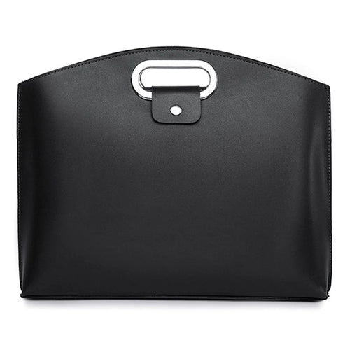 Business Style Waterproof Portable PU Leather Handbag for 13.3 / 14-inch Laptop Sleeve Bag - Black - 1