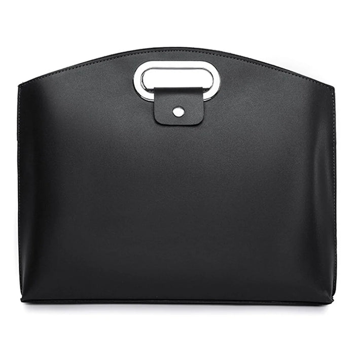 Business Style Waterproof Portable PU Leather Handbag for 13.3 / 14-inch Laptop Sleeve Bag - Black - 1