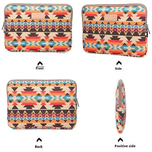 LISEN Geometric Pattern Design Carrying Case for 13-Inch Laptops Storage Bag, 34.5 x 24 x 1.5cm - Green Texture - 2
