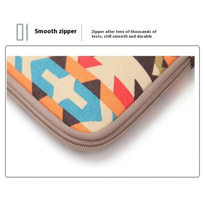 LISEN Geometric Pattern Design Carrying Case for 13-Inch Laptops Storage Bag, 34.5 x 24 x 1.5cm - Green Texture - 5