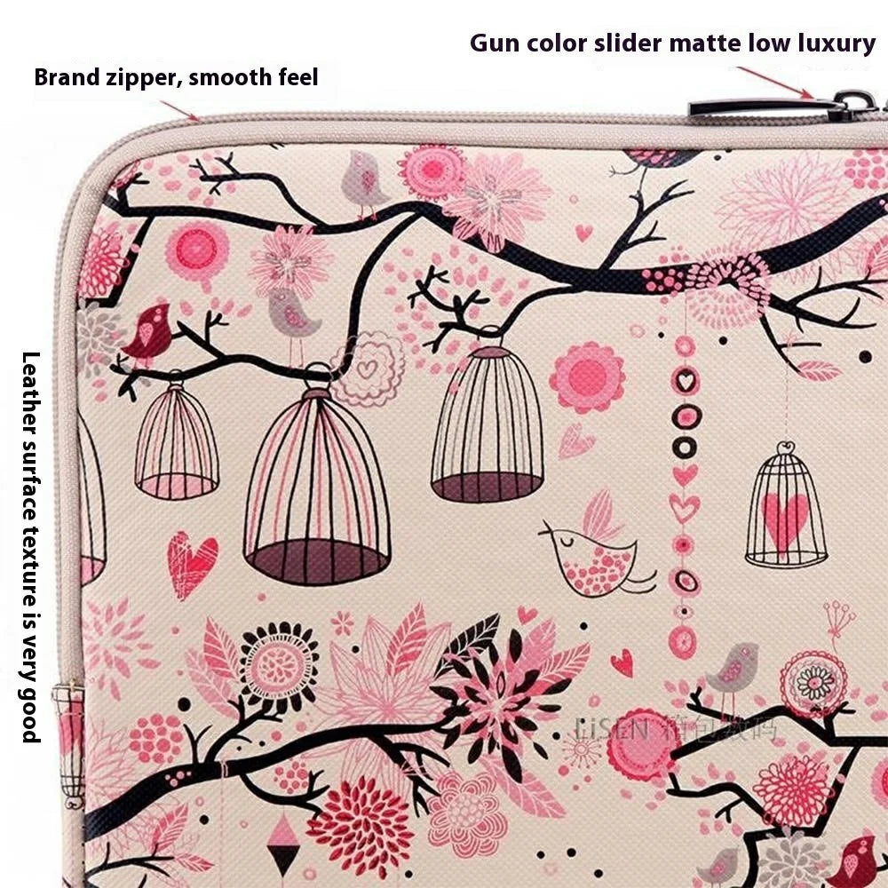 LISEN 39 x 27.5 x 1.5cm Carrying Case for 15.6-Inch Laptops Storage Bag Cartoon Pattern Design - Pink - 2